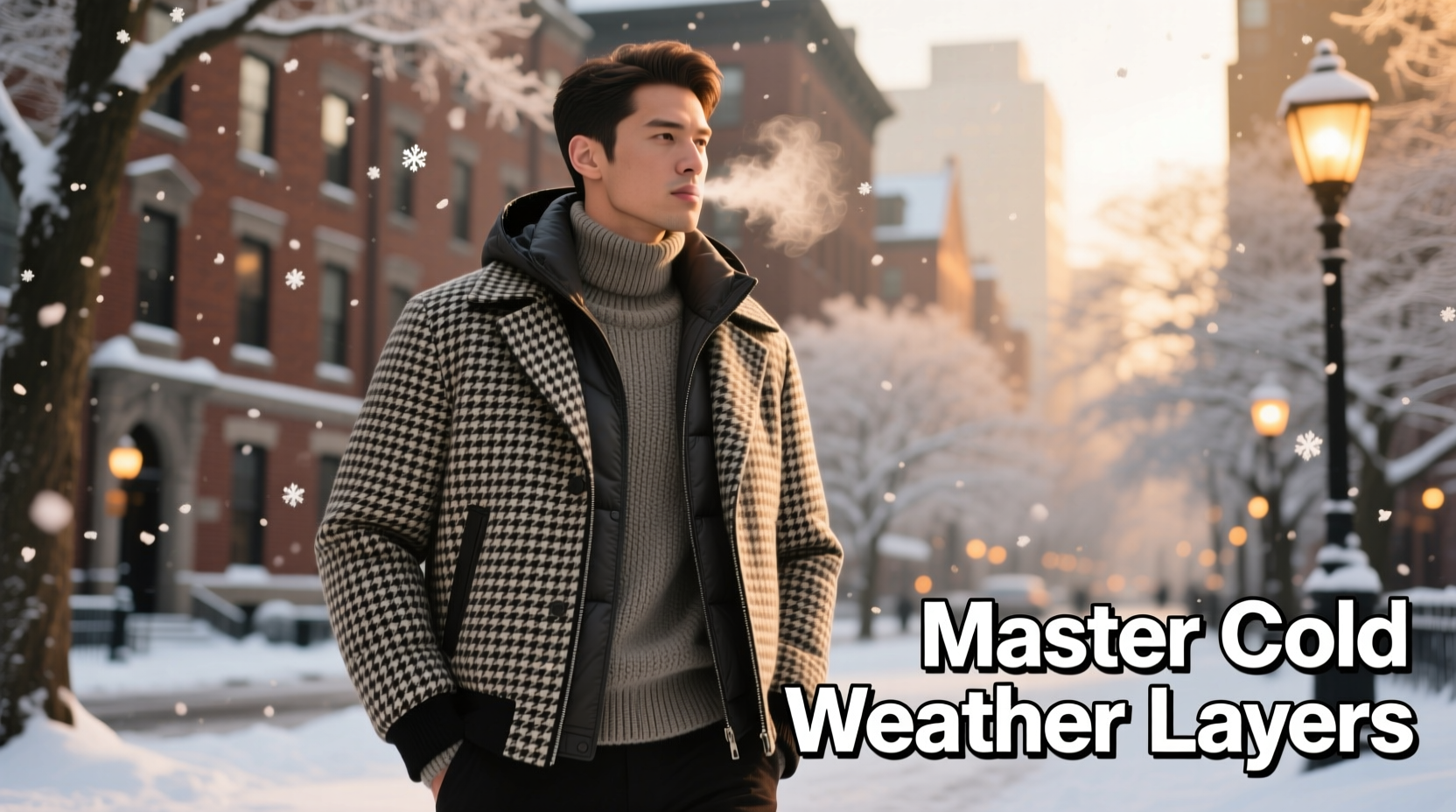 mastering cold weather layers expert tips for styling your houndstooth jacket with warmth and flair