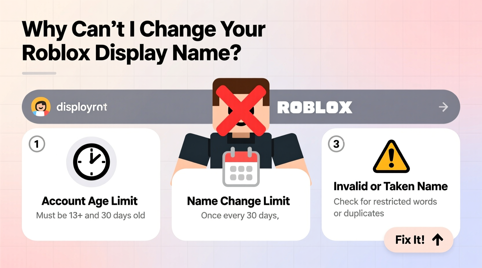 why cant i change my roblox display name common issues fixes