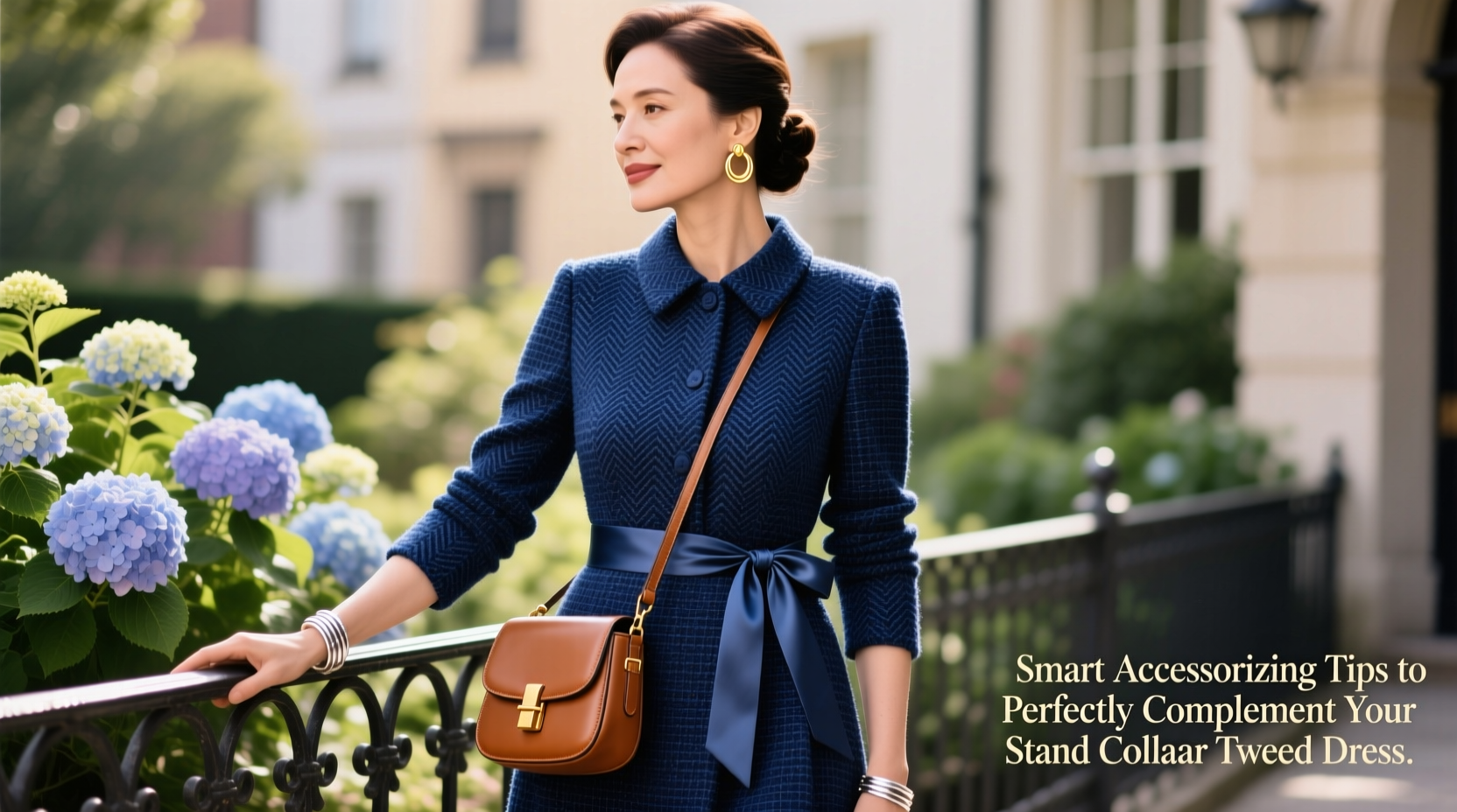 smart accessorizing tips to perfectly complement your stand collar tweed dress