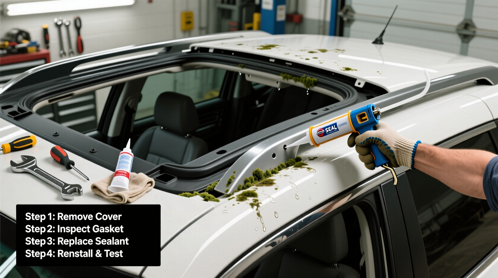 pathfinder 2014 sunroof cover leak fix