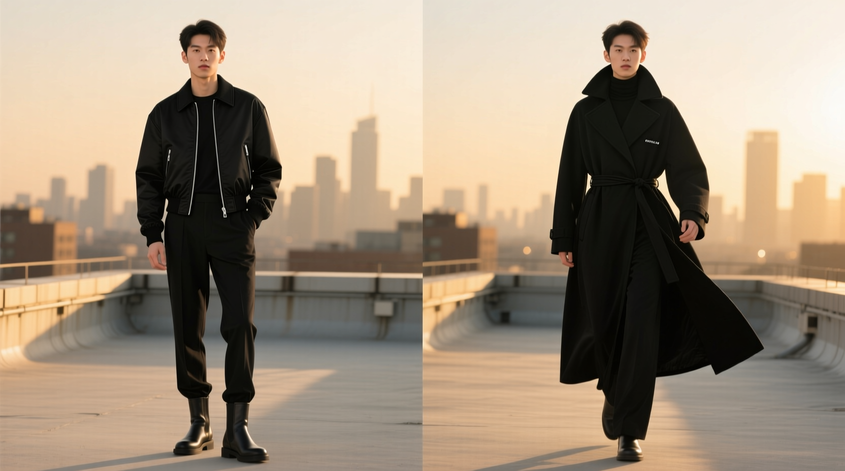 black short jacket or long coat which one makes you look better