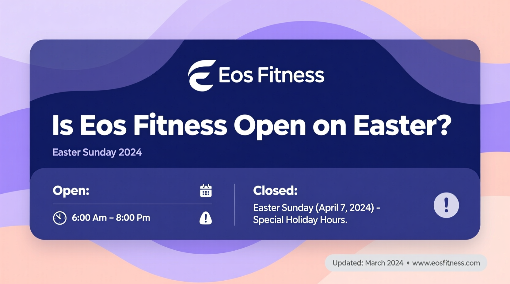 is eos fitness open on easter