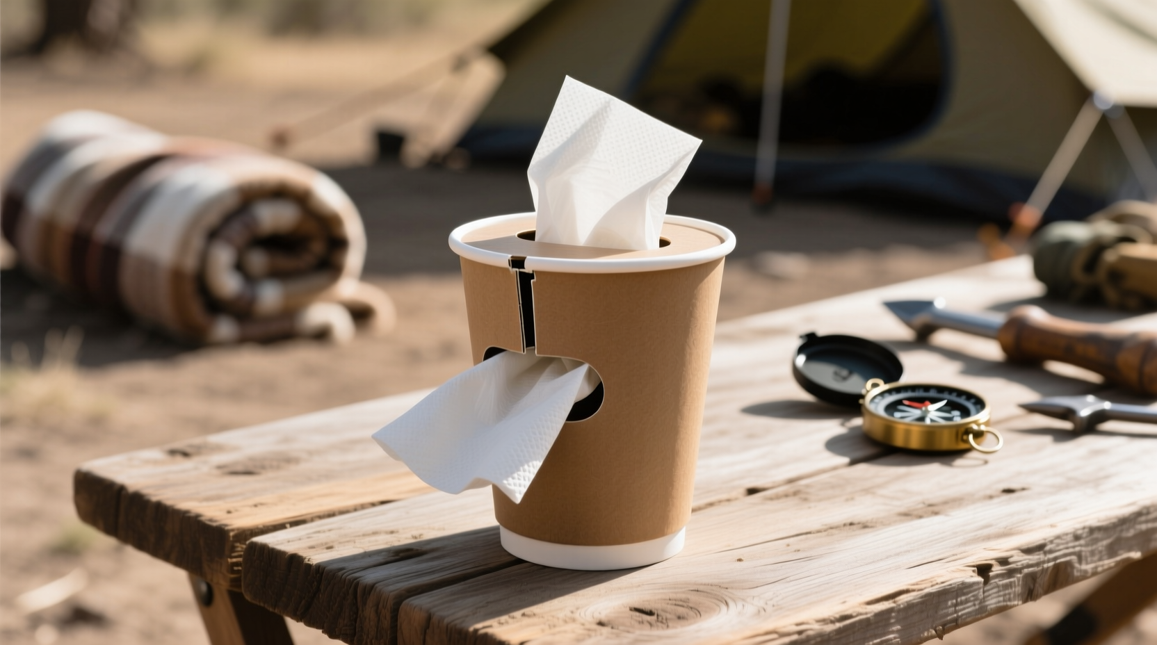 macgyver tip turn a to go cup into a tissue dispenser