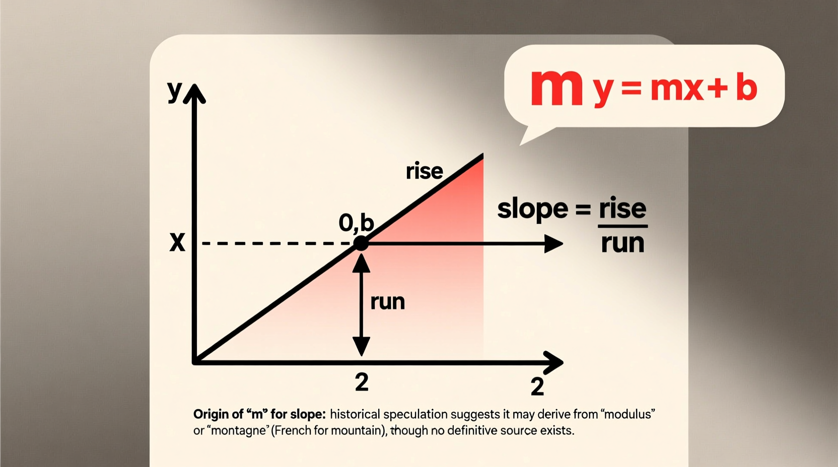 why is m used for slope origins explanations