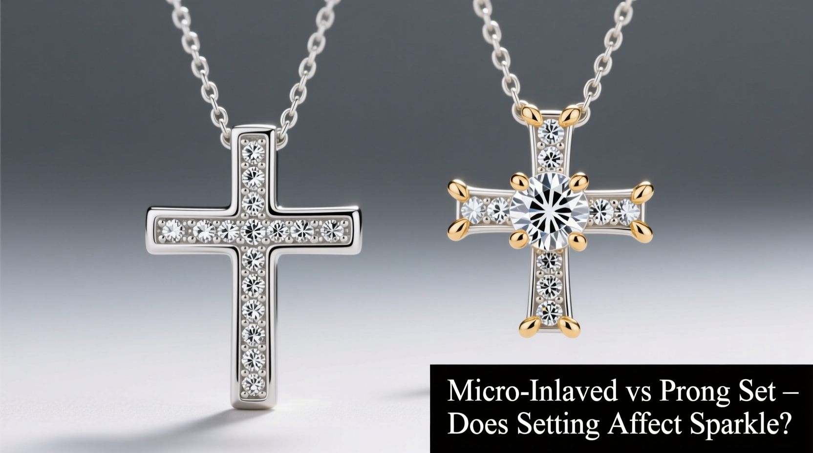 micro inlaid vs prong set cross necklace does the setting really make a difference in sparkle