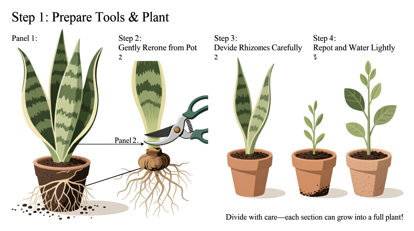 how to divide snake plant