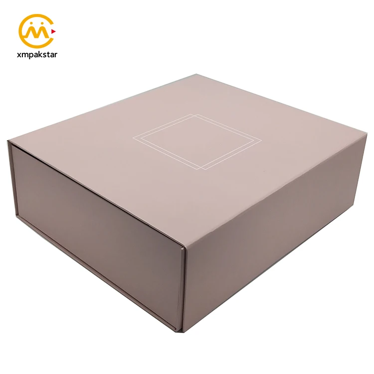 Luxury customized pink paper cardboard magnetic folding foldable magnet gift packaging box