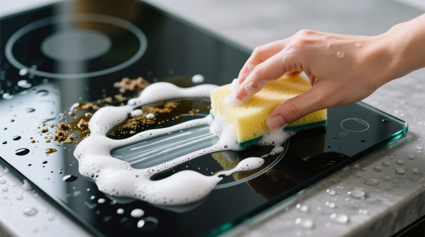 clean your glass cooktop with baking soda