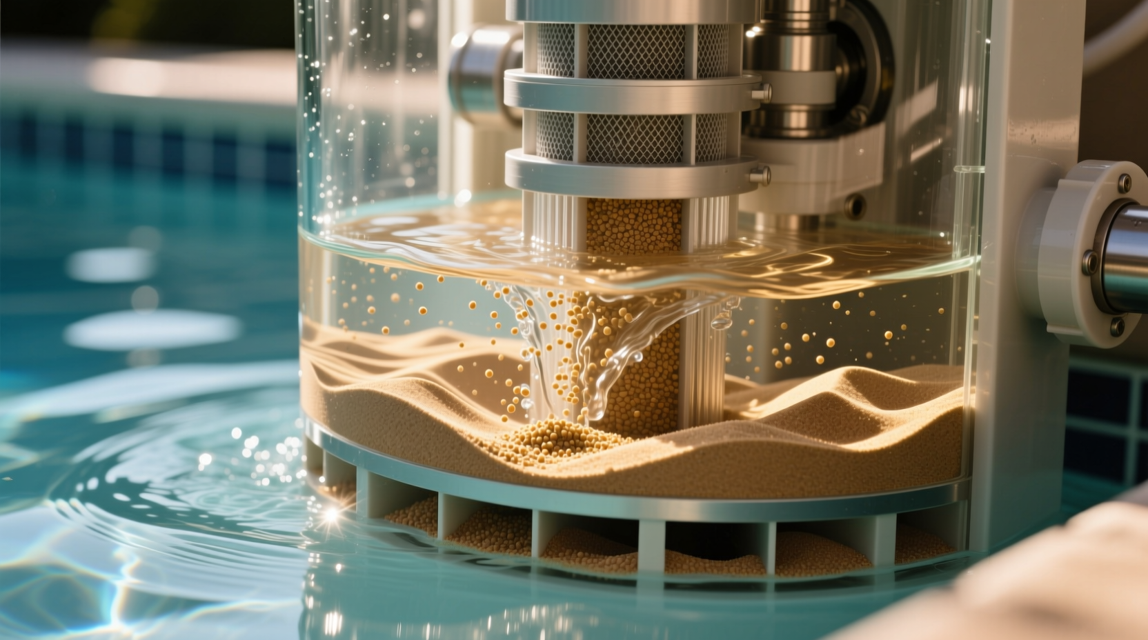 filter sand in pool