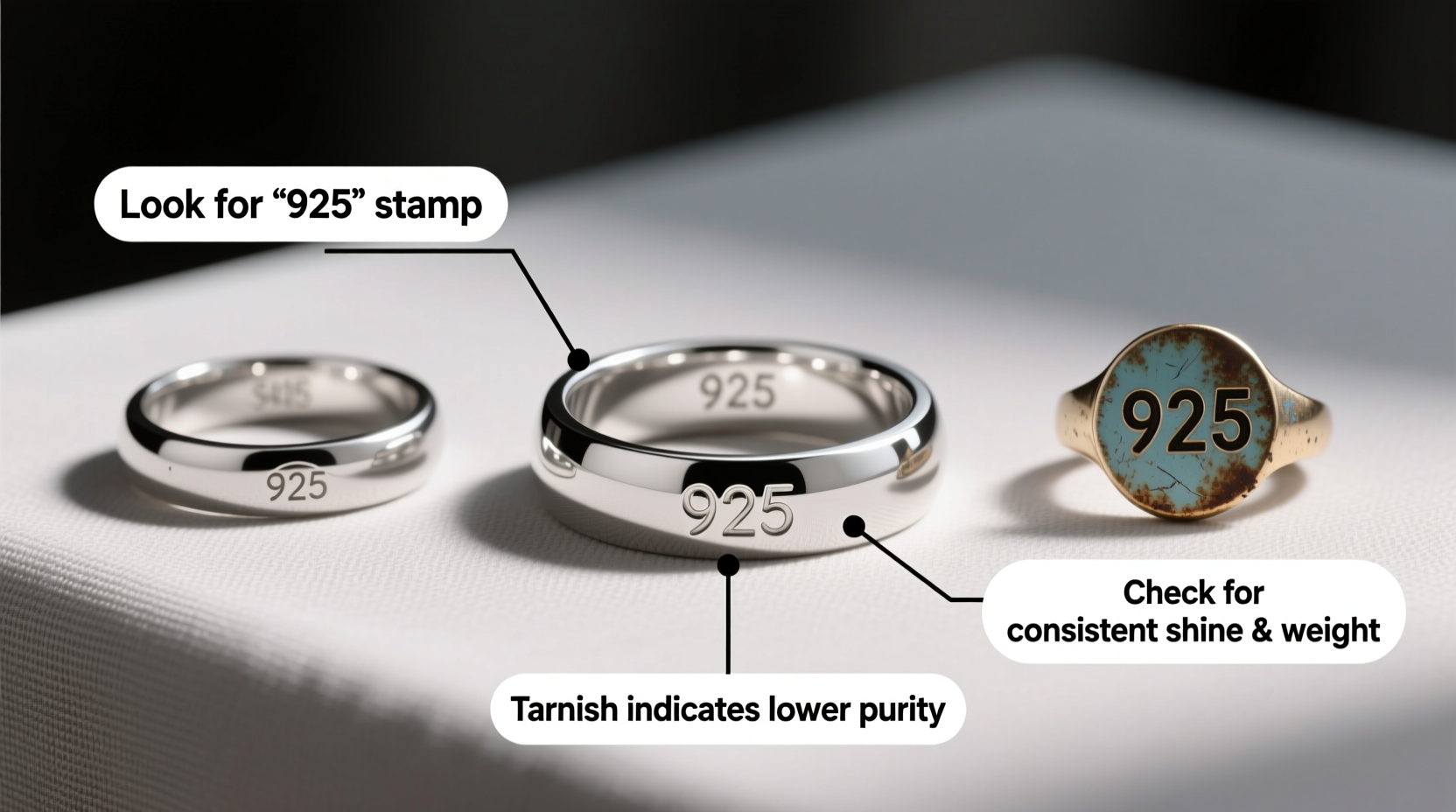 expert tips to accurately identify genuine 925 sterling silver jewelry at home