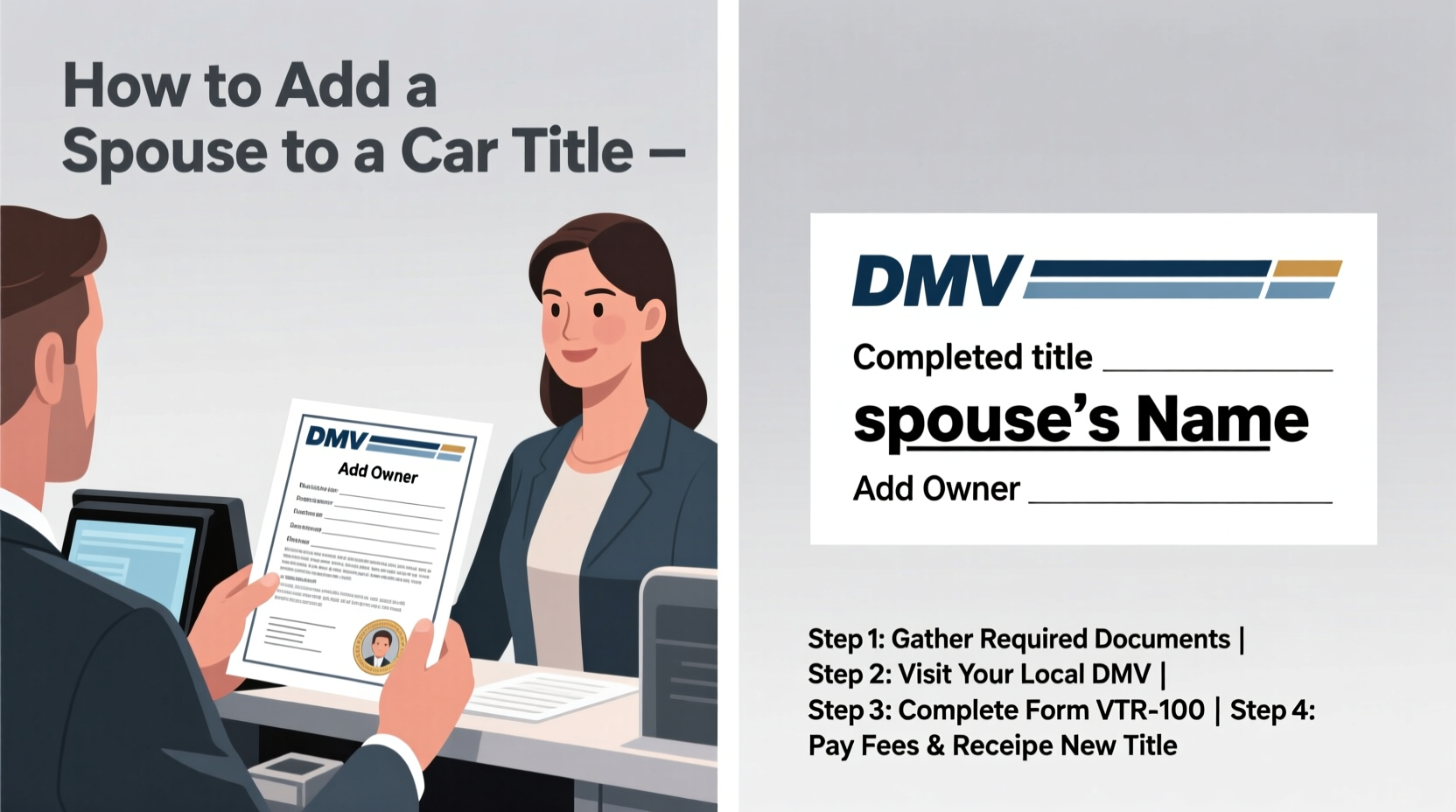 how to add a spouse to a car title