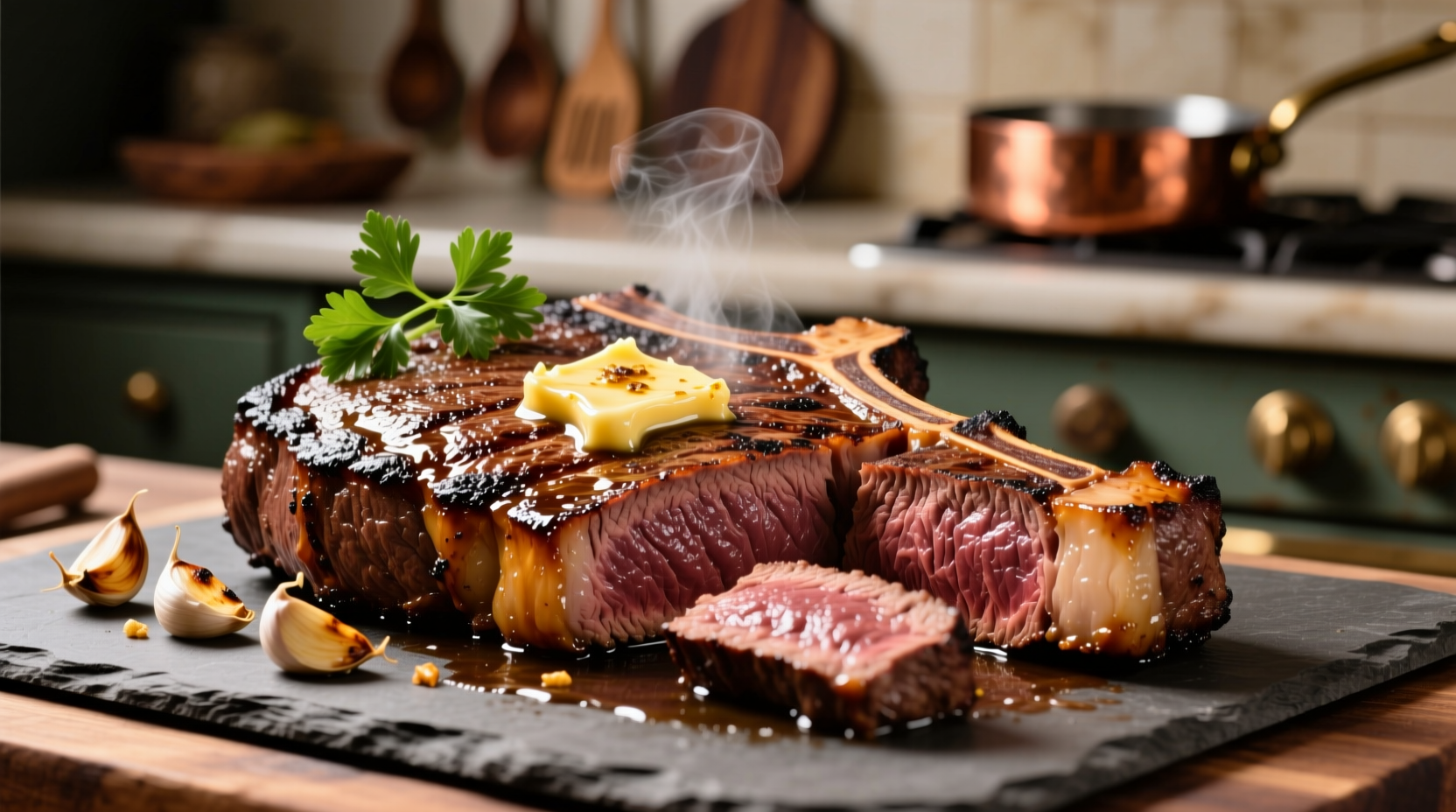 steak with garlic butter