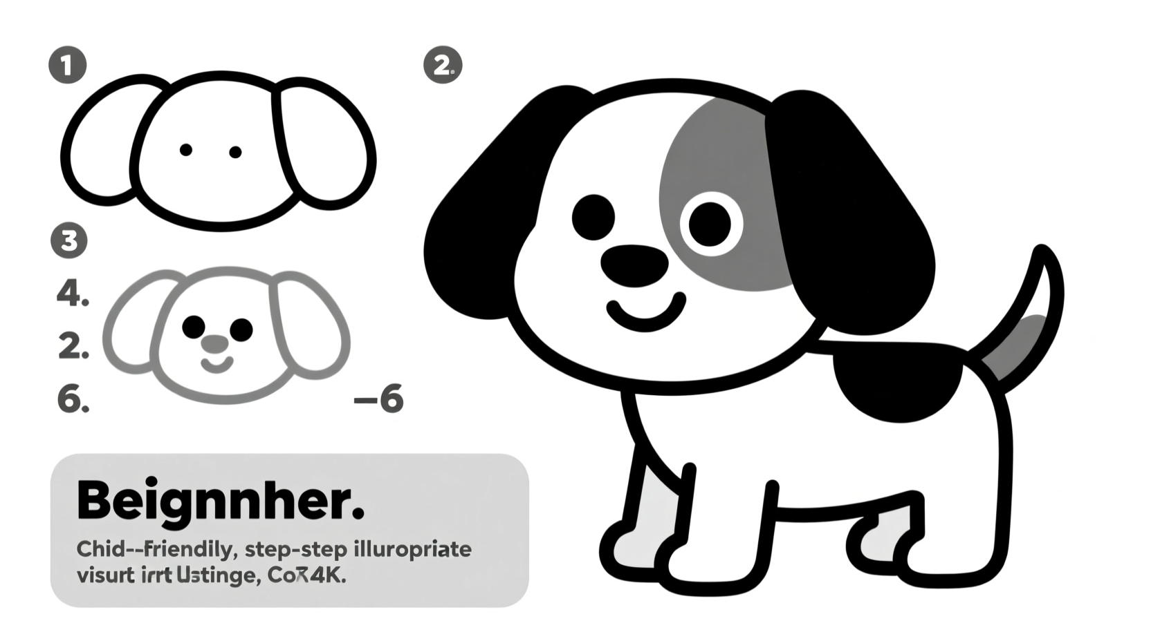 simple step by step guide to drawing a cute dog for beginners