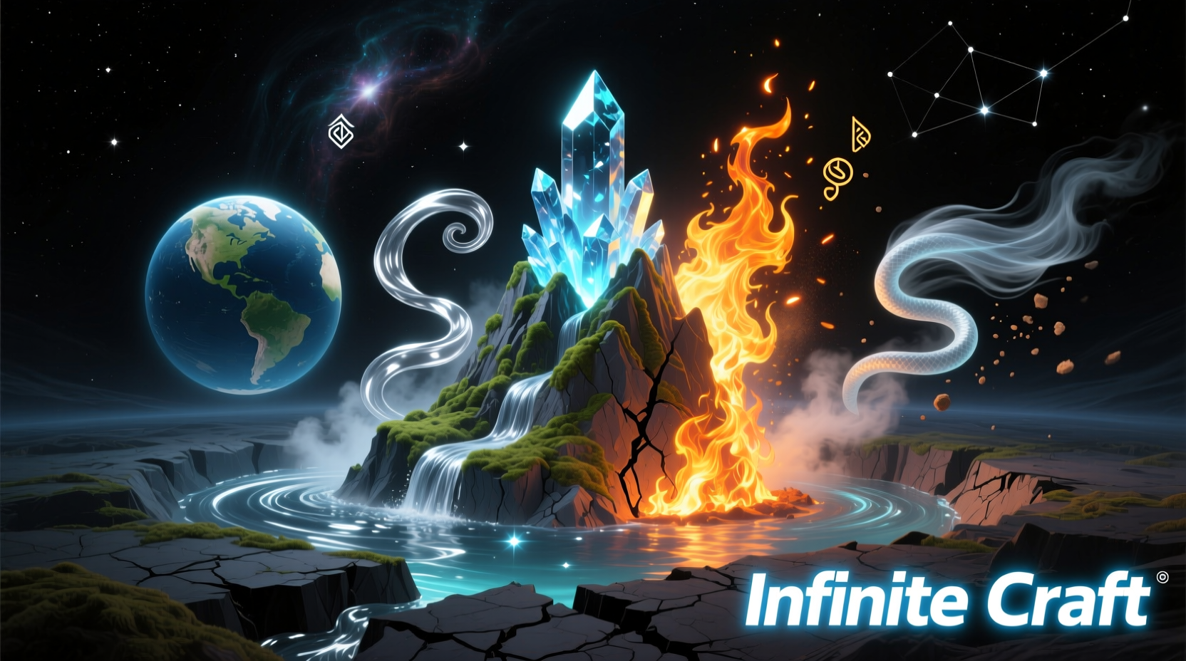 Infinite Craft starting elements Earth Water Fire Wind