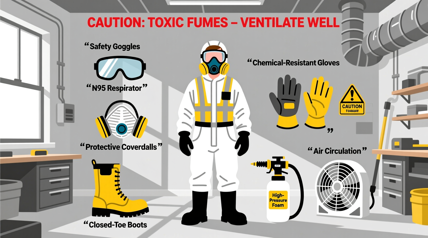 DIY spray foam insulation safety gear checklist for homeowners