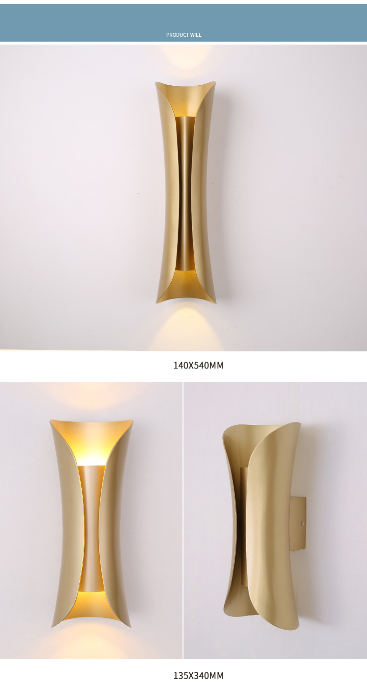 modern luxurious vintage iron art golden color Plating with Black cloth cover wall light for hotel wall light