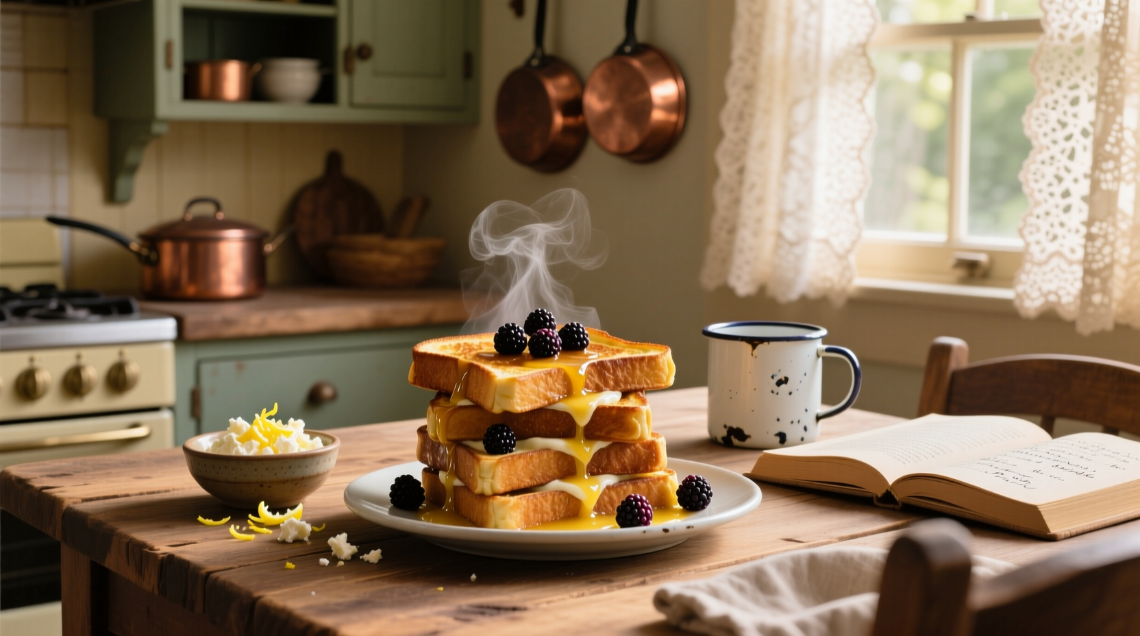 how to make lemon ricotta blackberry french toast easy breakfast