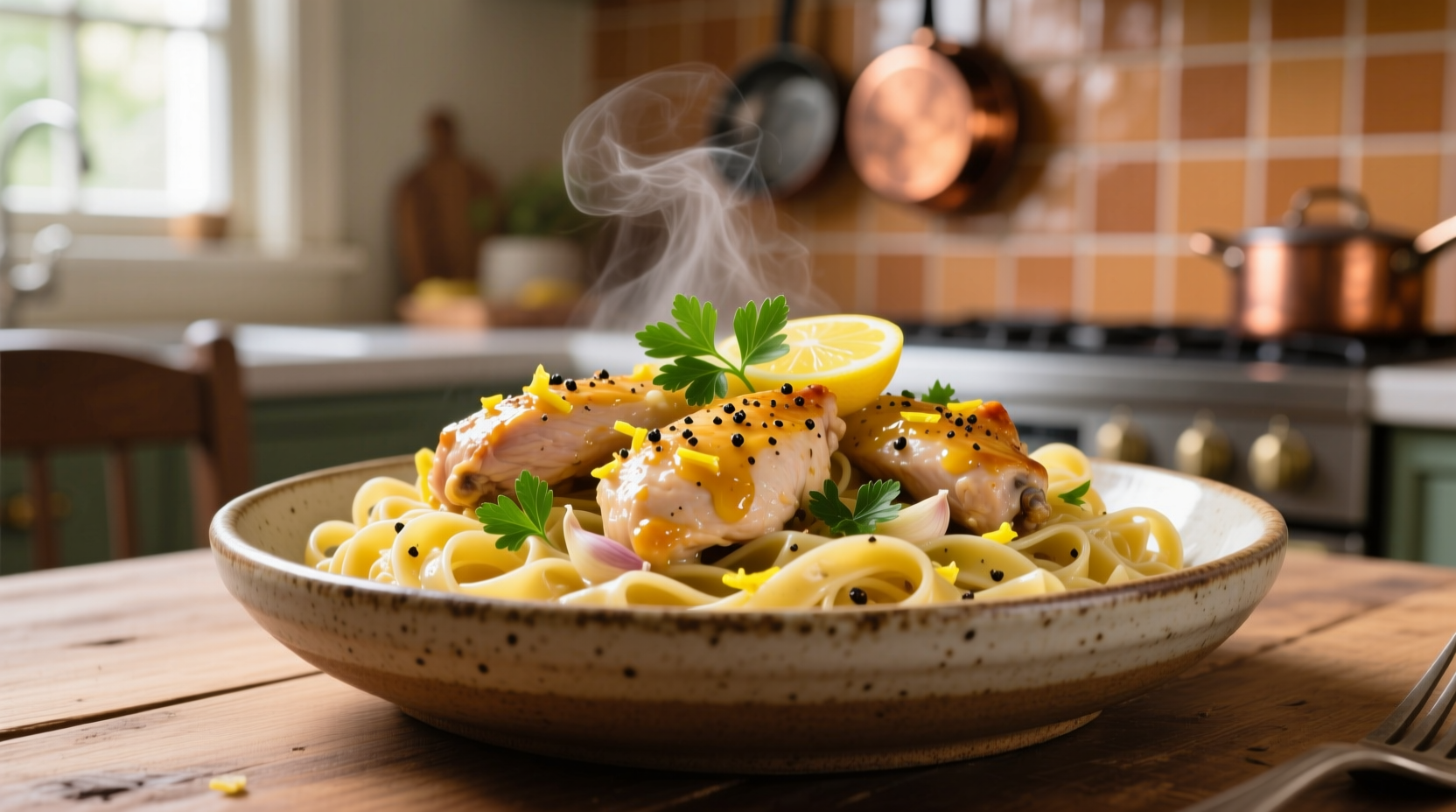 lemon garlic chicken and pasta