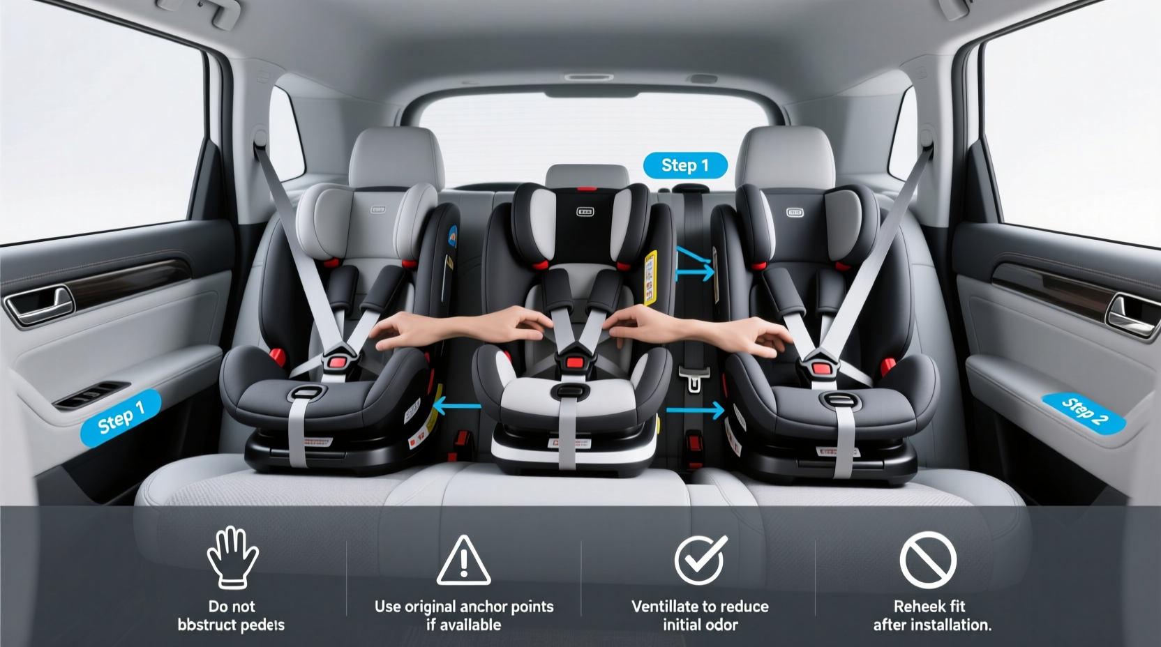 3 child car seats minivan