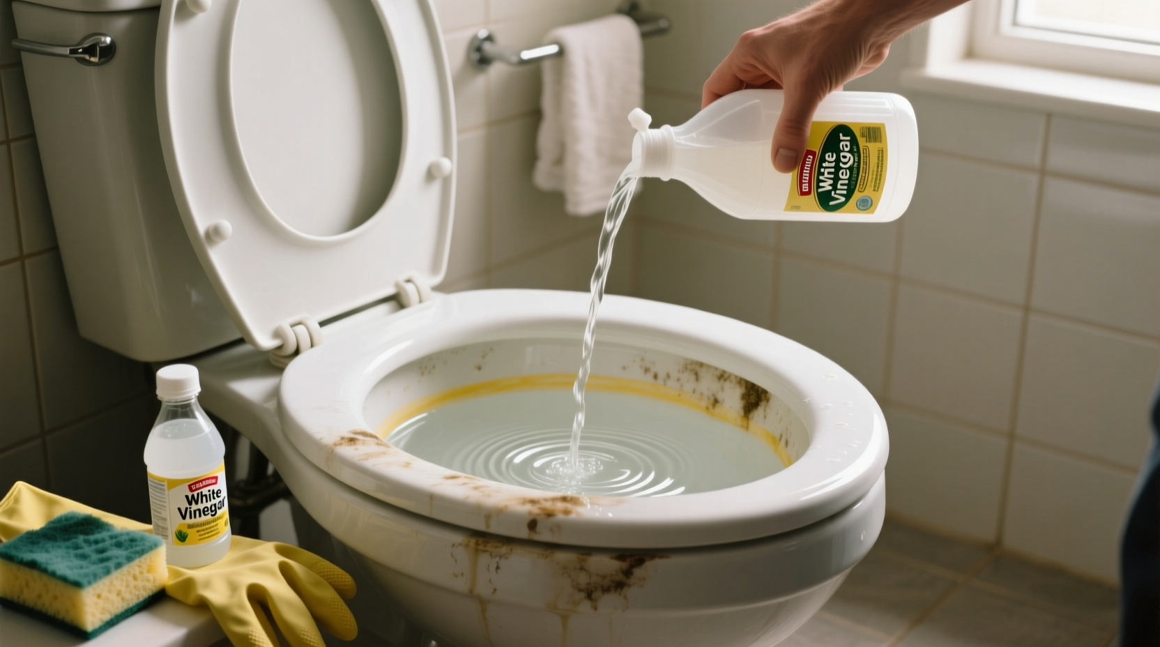 how to clean a toilet bowl with vinegar