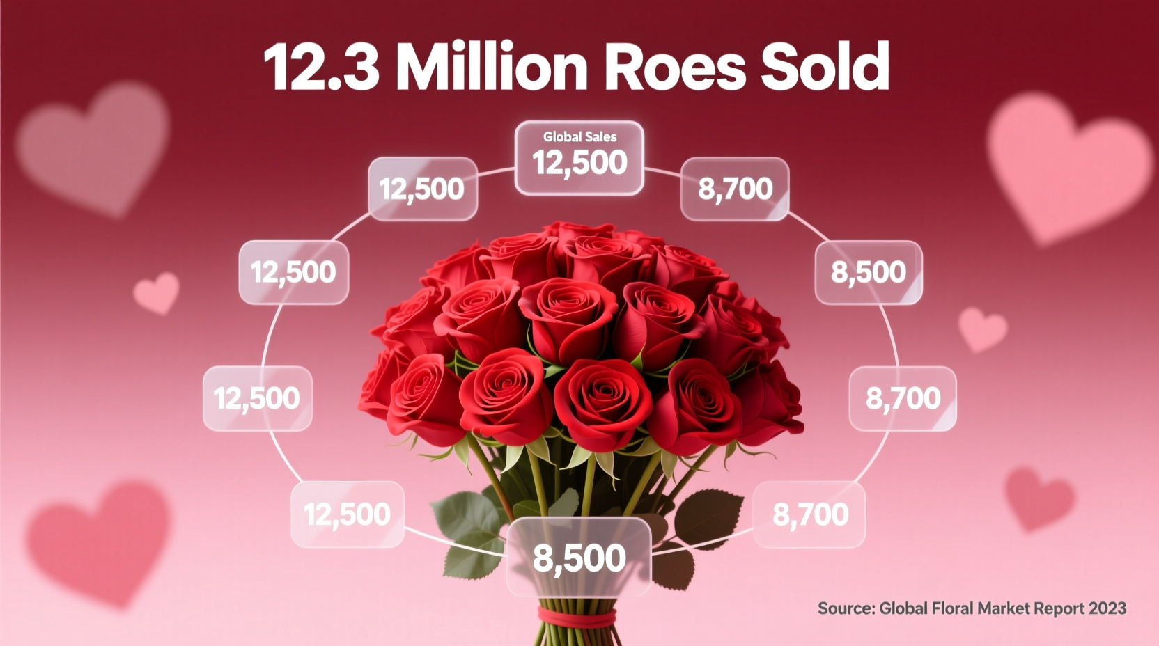 how many stems of roses are sold on valentines day