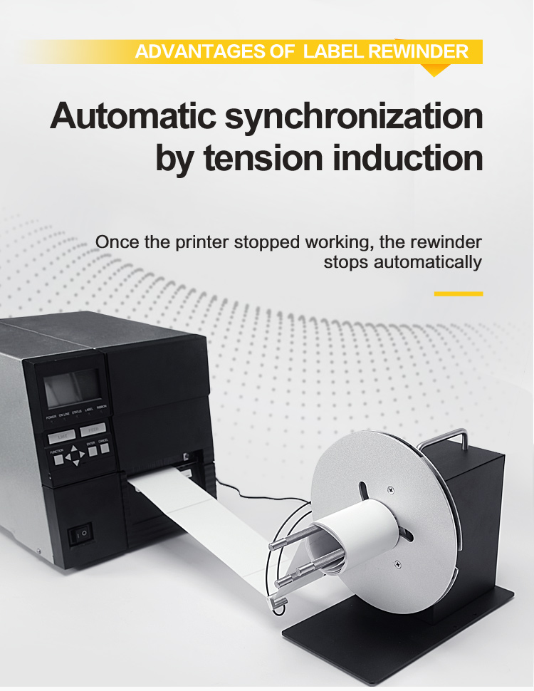 HD-R7 high Quality automatic label rewinder roll barcode sticker label rewinding machine with counter