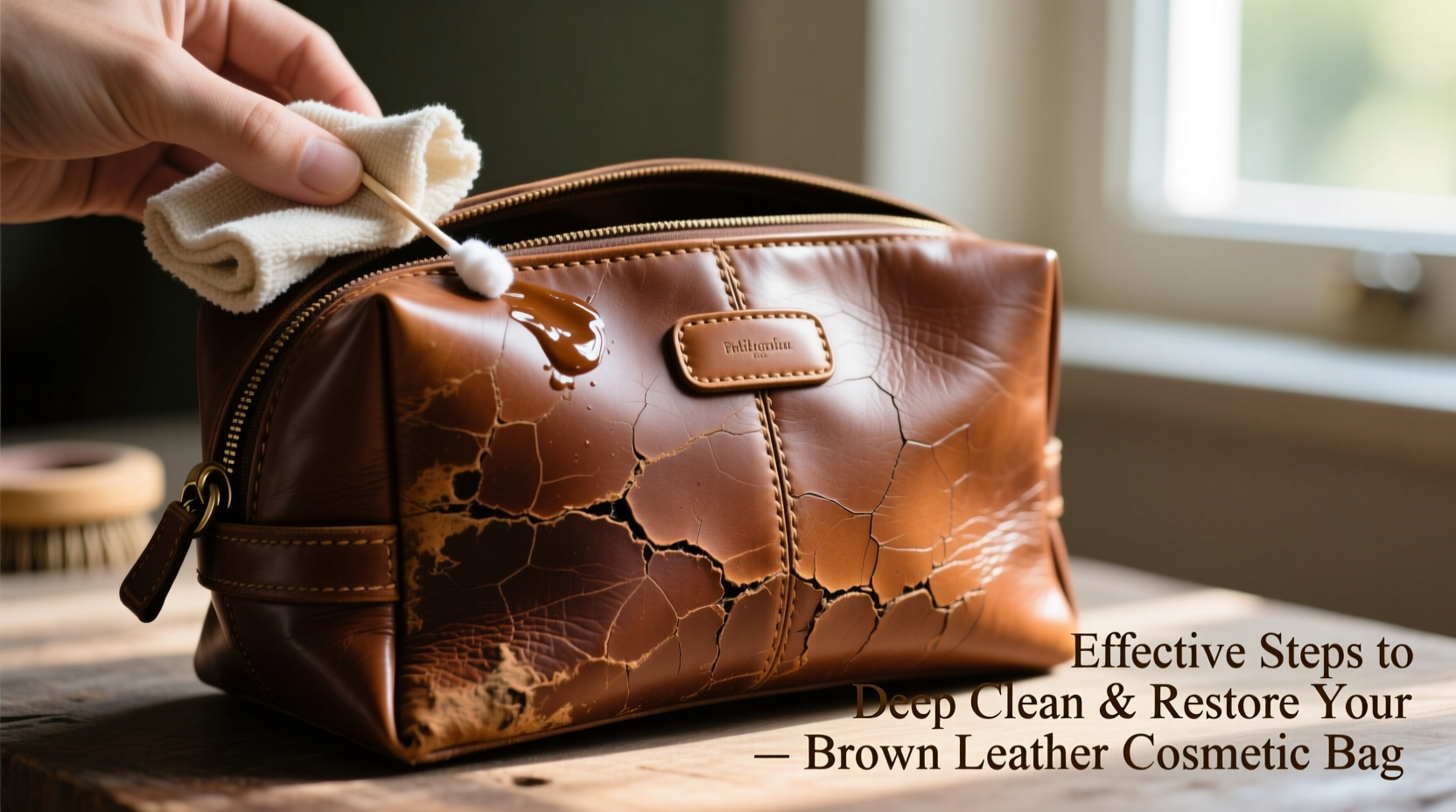 effective steps to deep clean and restore your brown leather cosmetic bag