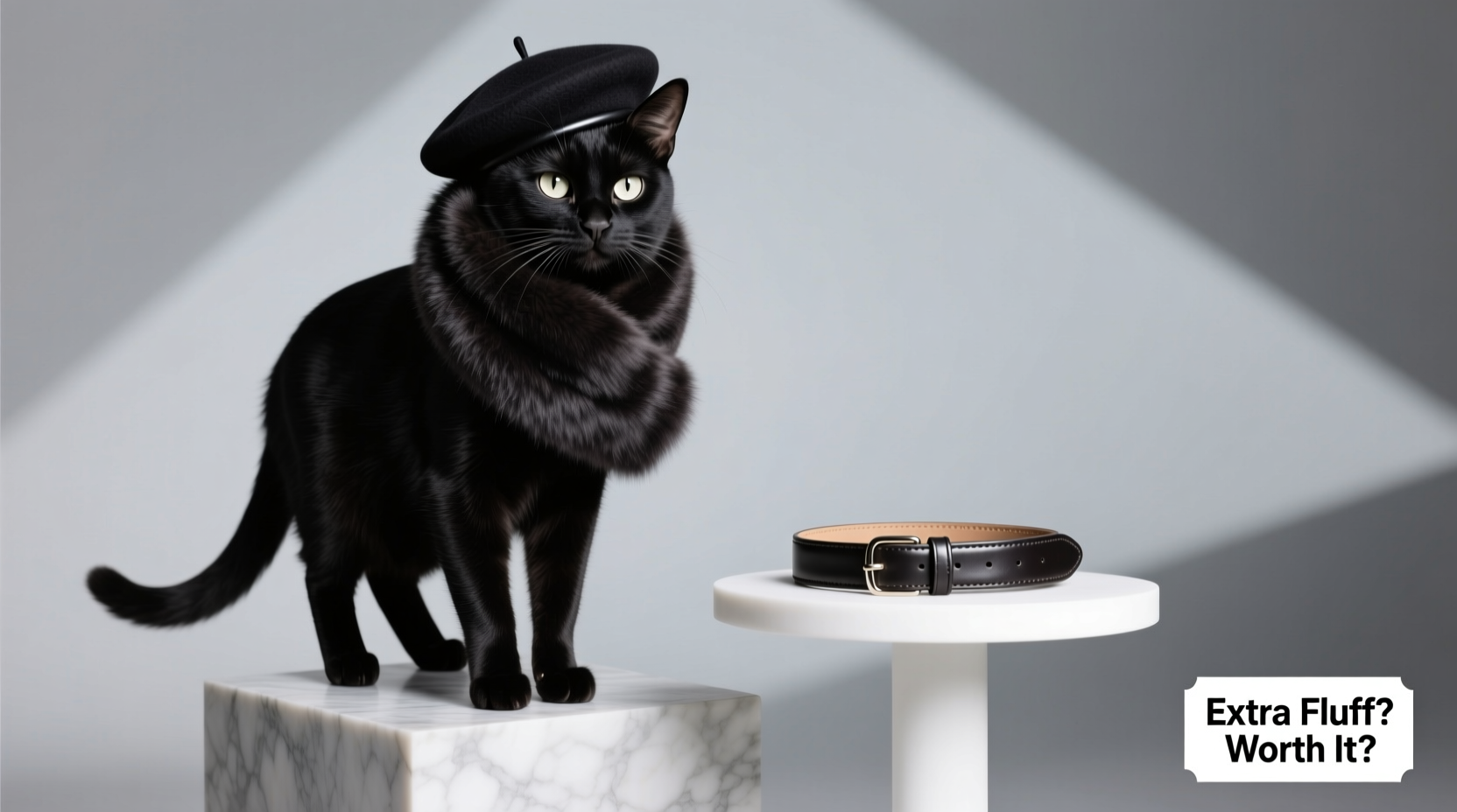 cat scarf and beret vs regular cat collar is the extra fluff worth it
