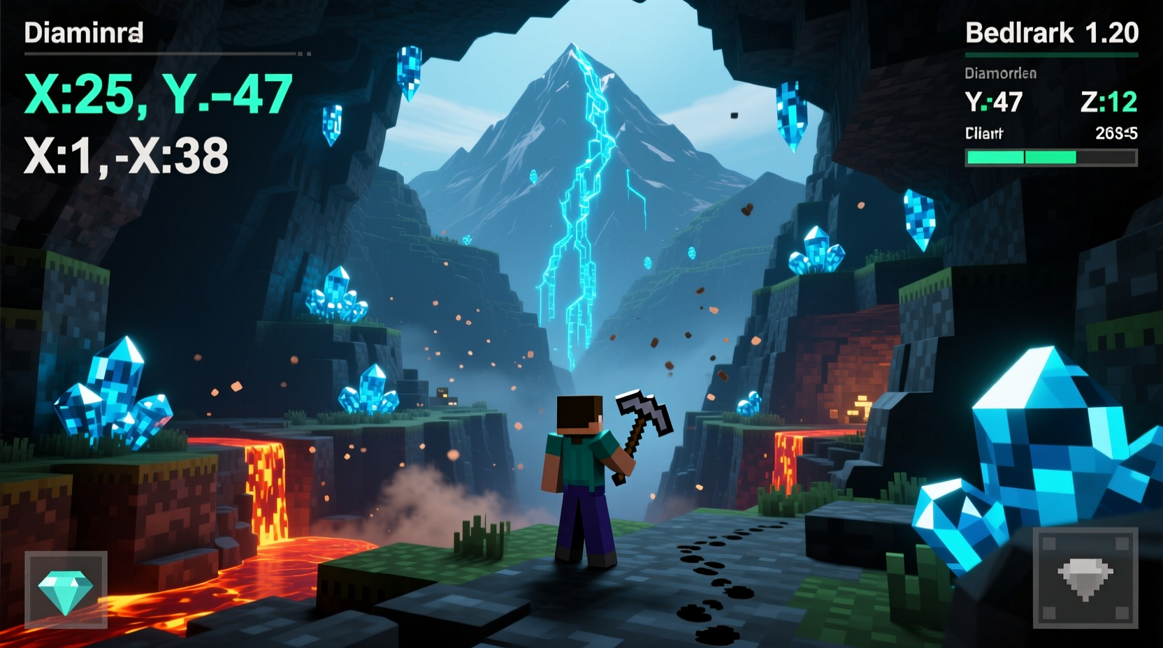 discover the best coordinates for diamonds 1 20 bedrock with great finds from 1 38