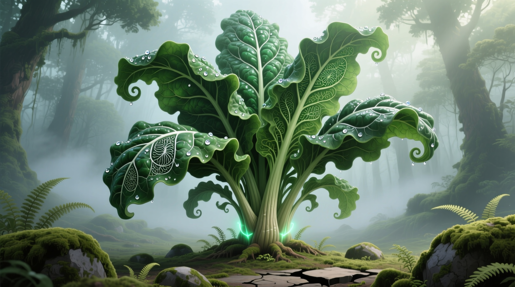 Giant Noble spinach plant with large crinkled leaves