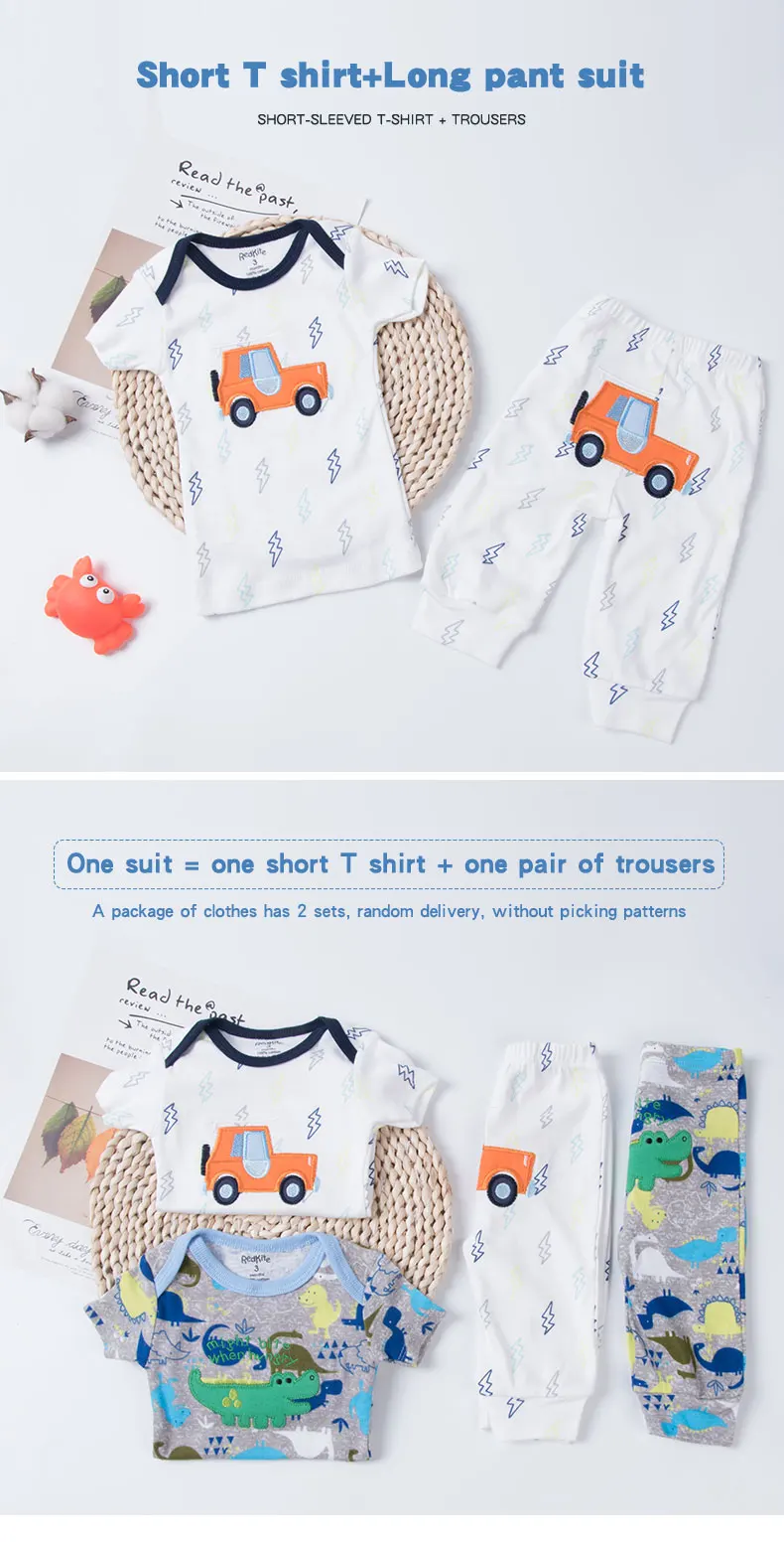 100% cotton animal embroidery short sleeve T shirt trousers infants newborn boy baby clothes gift set