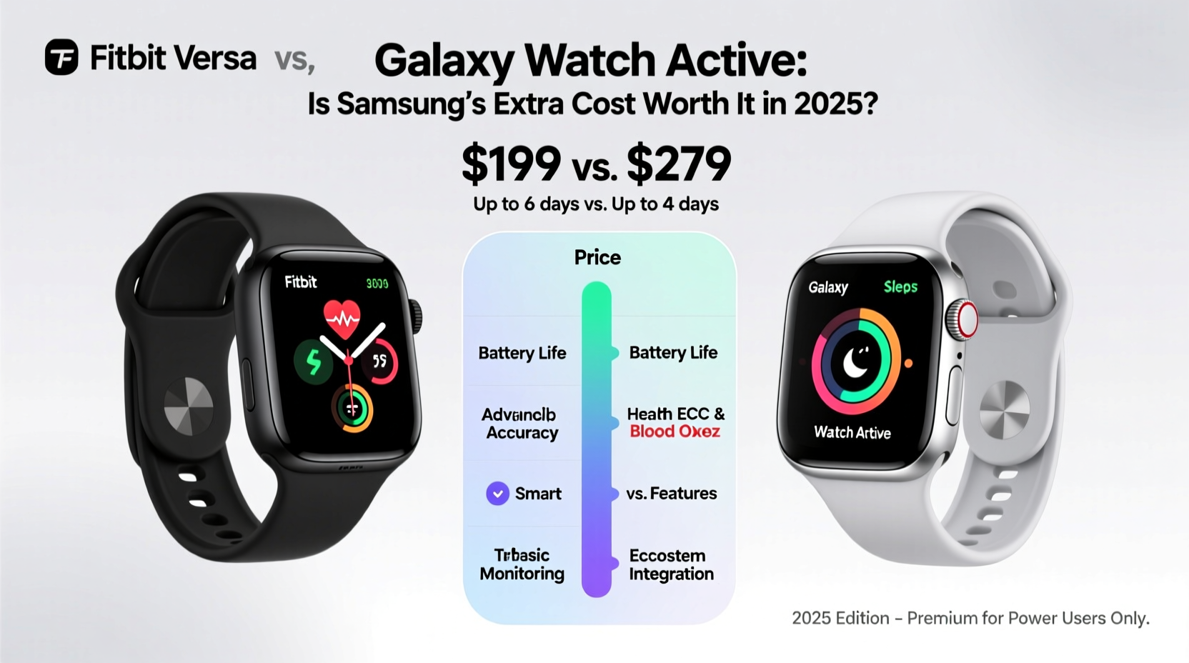fitbit versa vs galaxy watch active is samsungs extra cost really worth it in 2025