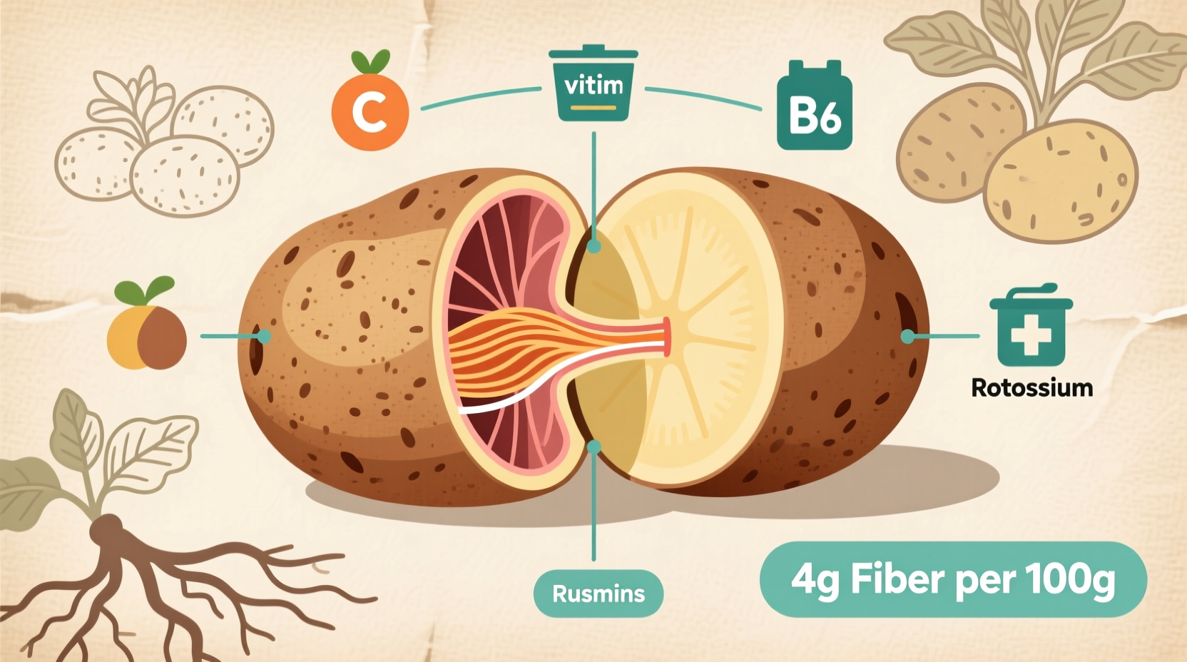 how much fiber is in a potato