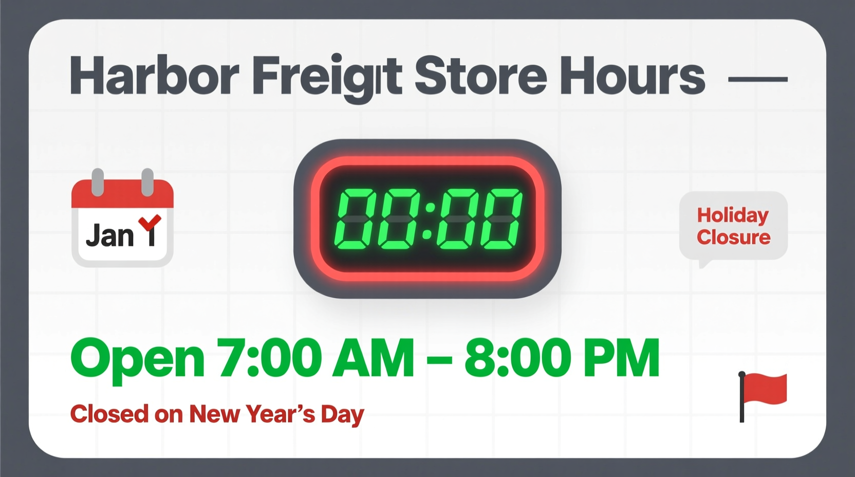 is harbor freight open on new years day