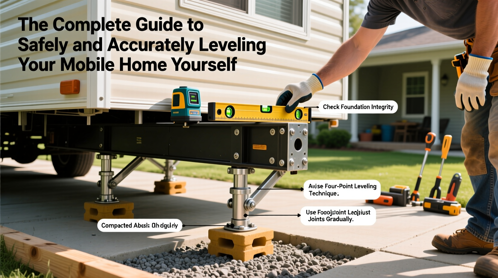 the complete guide to safely and accurately leveling your mobile home yourself