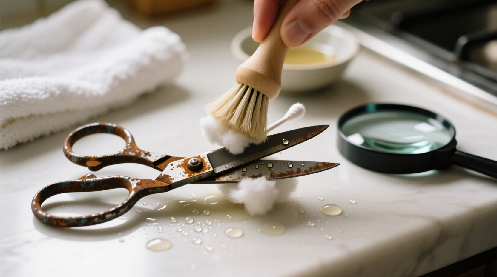 how to clean scissors