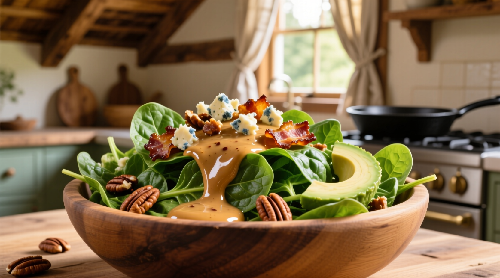 Perfect Spinach Salad with Warm Bacon Dressing Recipe