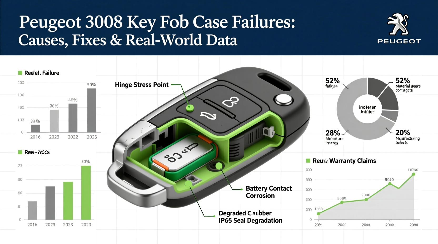 peugeot 3008 key case failures