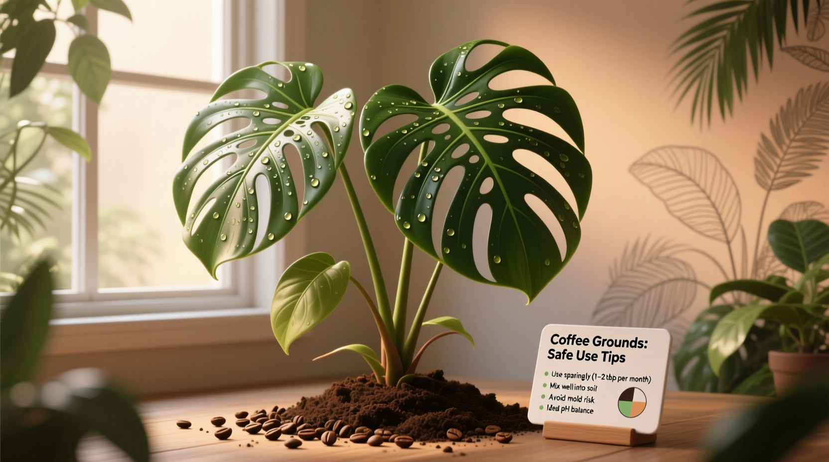 does monstera like coffee grounds