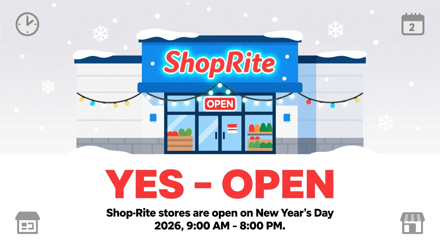 is shoprite open on new years day 2026