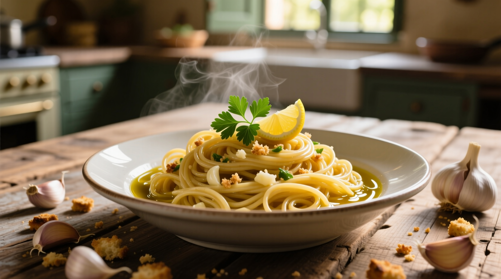 oil and garlic pasta