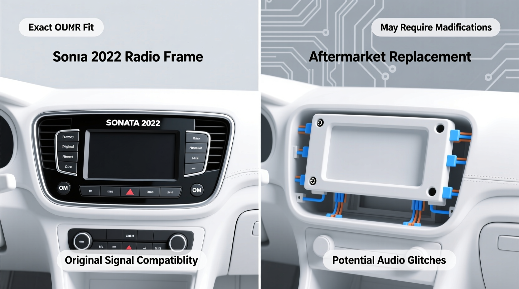 sonata 2022 radio frame vs aftermarket