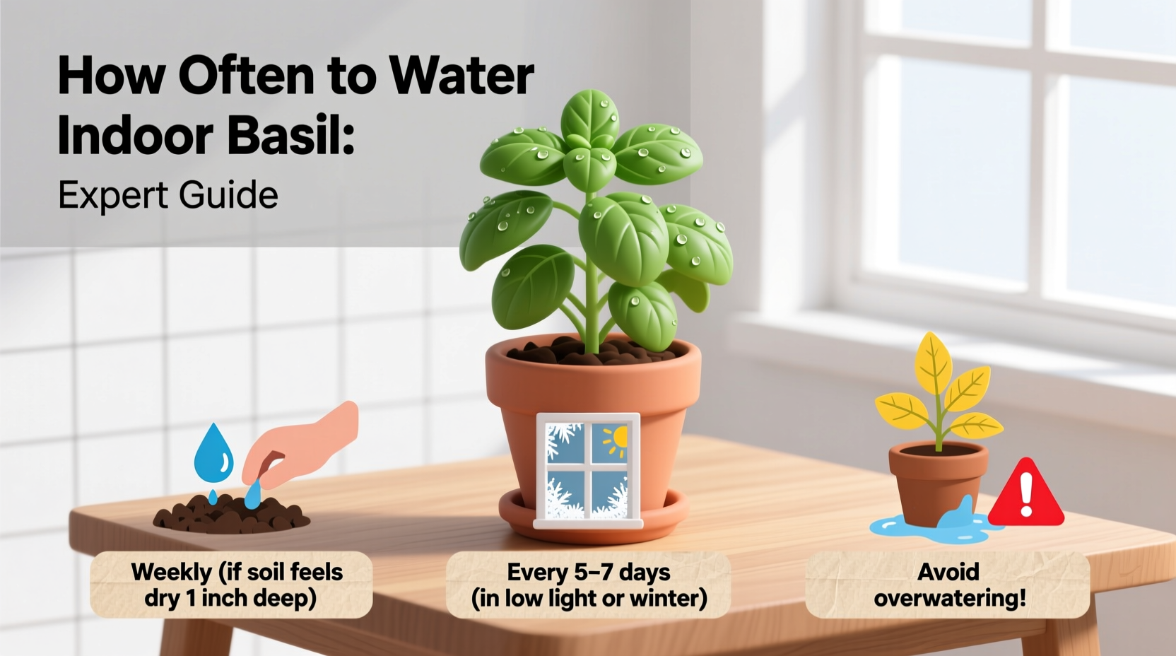 how often to water indoor basil