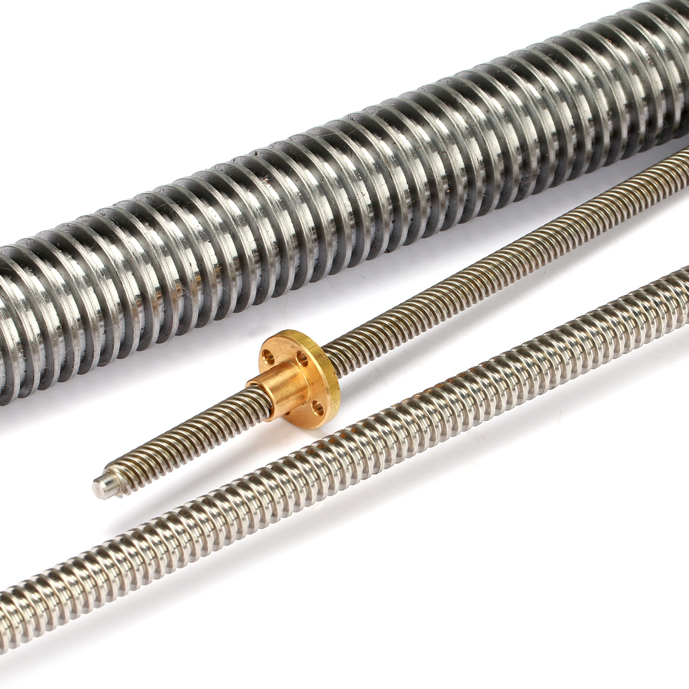 T25 Tr25 Tr25x5 Tr25x6 25mm stainless steel trapezoidal lead screw with flange brass nut