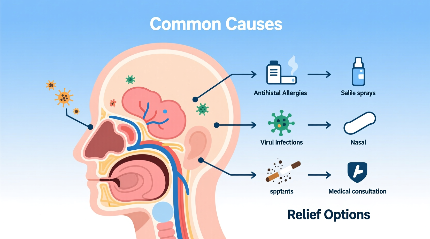 why is my nose always blocked common causes relief