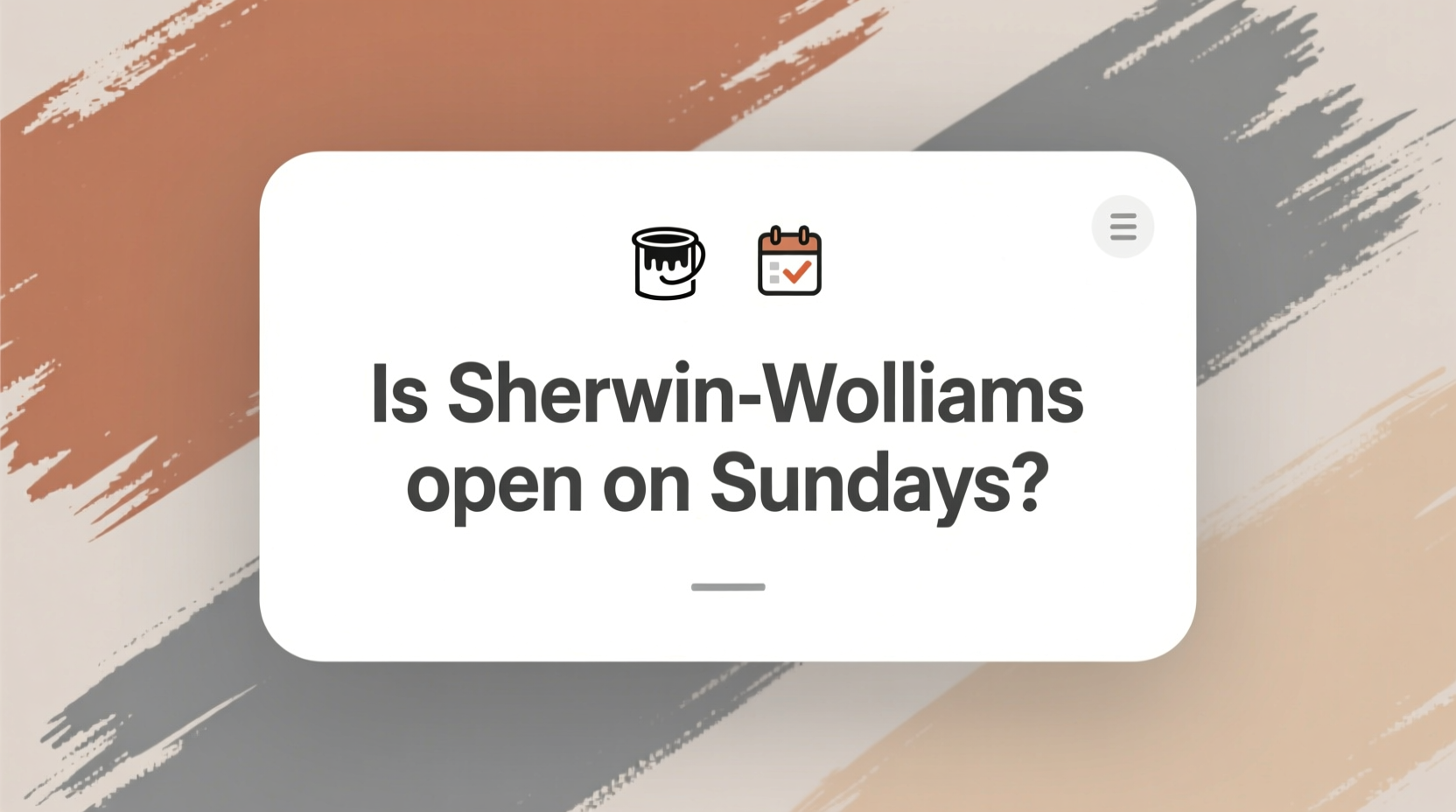 is sherwin williams open on sundays