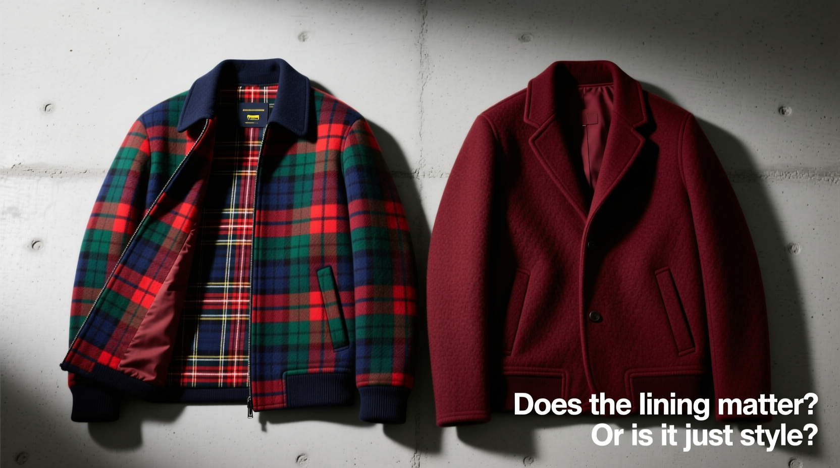 plaid lined jacket vs solid does the lining even matter or just the style