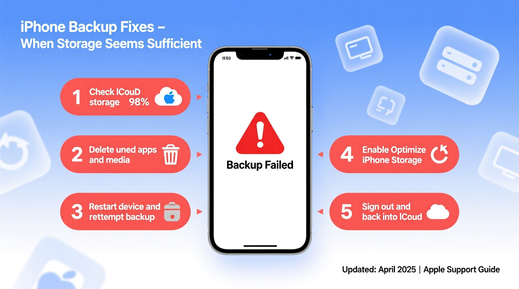 iphone not backing up fixes when you have enough storage