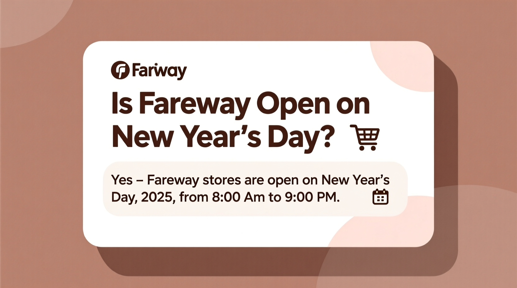 is fareway open on new years day