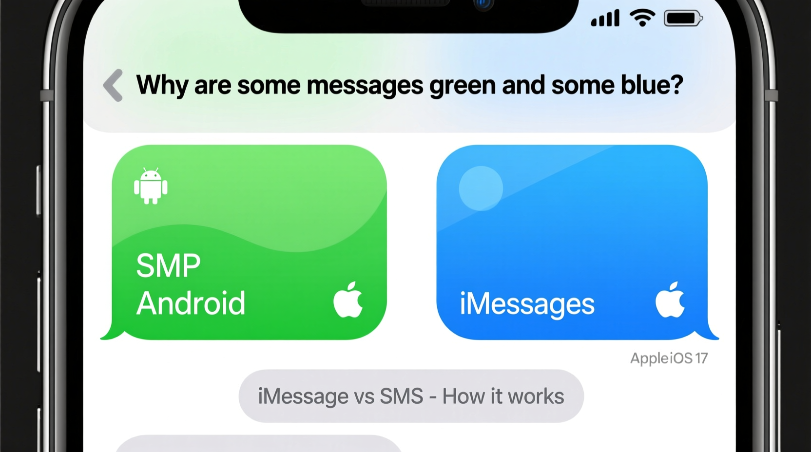 iphone texts why are some green and some blue is imessage down